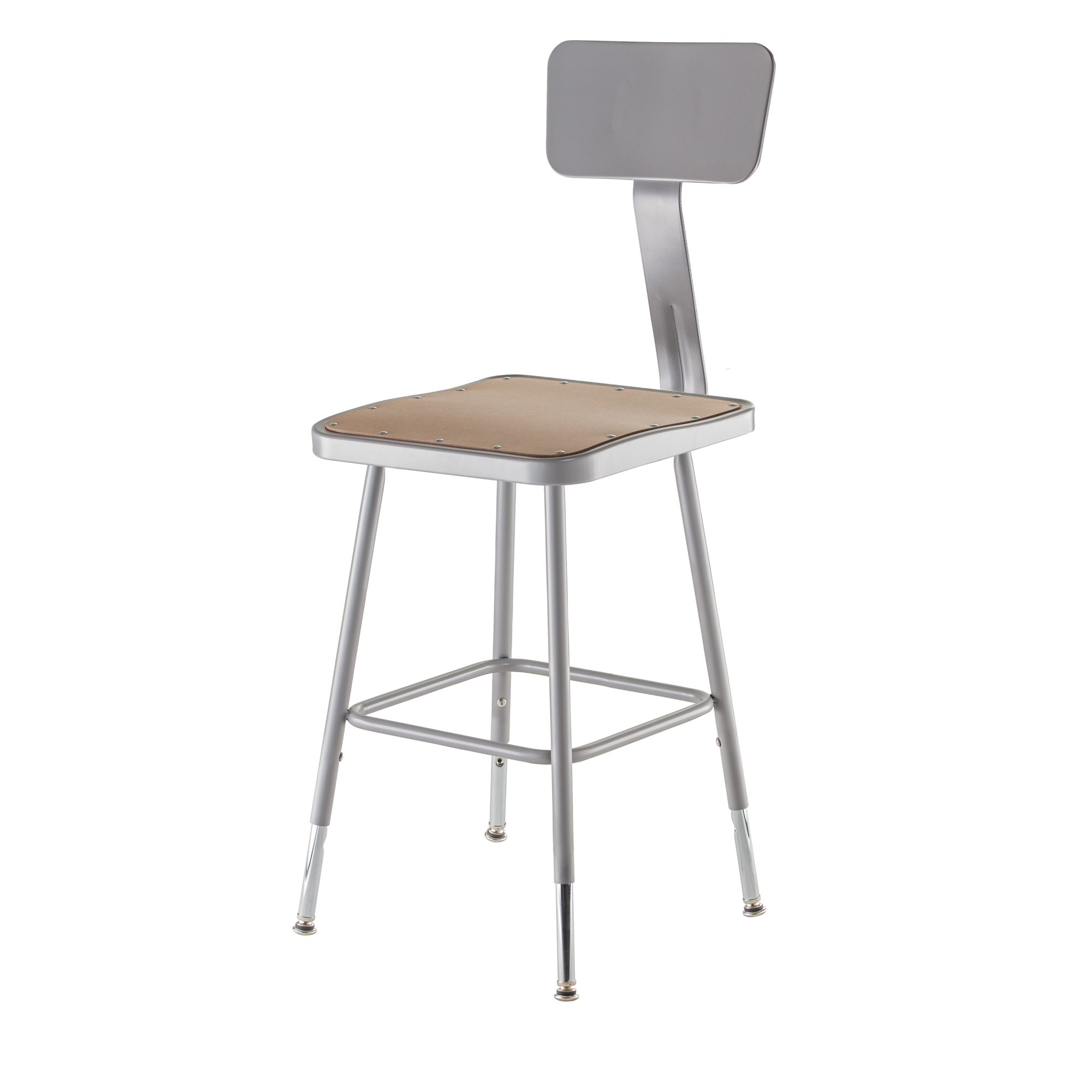 National Public Seating, 18 -26in.H Adjustable Square Seat Stool Backrest, Primary Color Gray, Included (qty.) 1, Seating Type Office Stool, Model# 6318HB